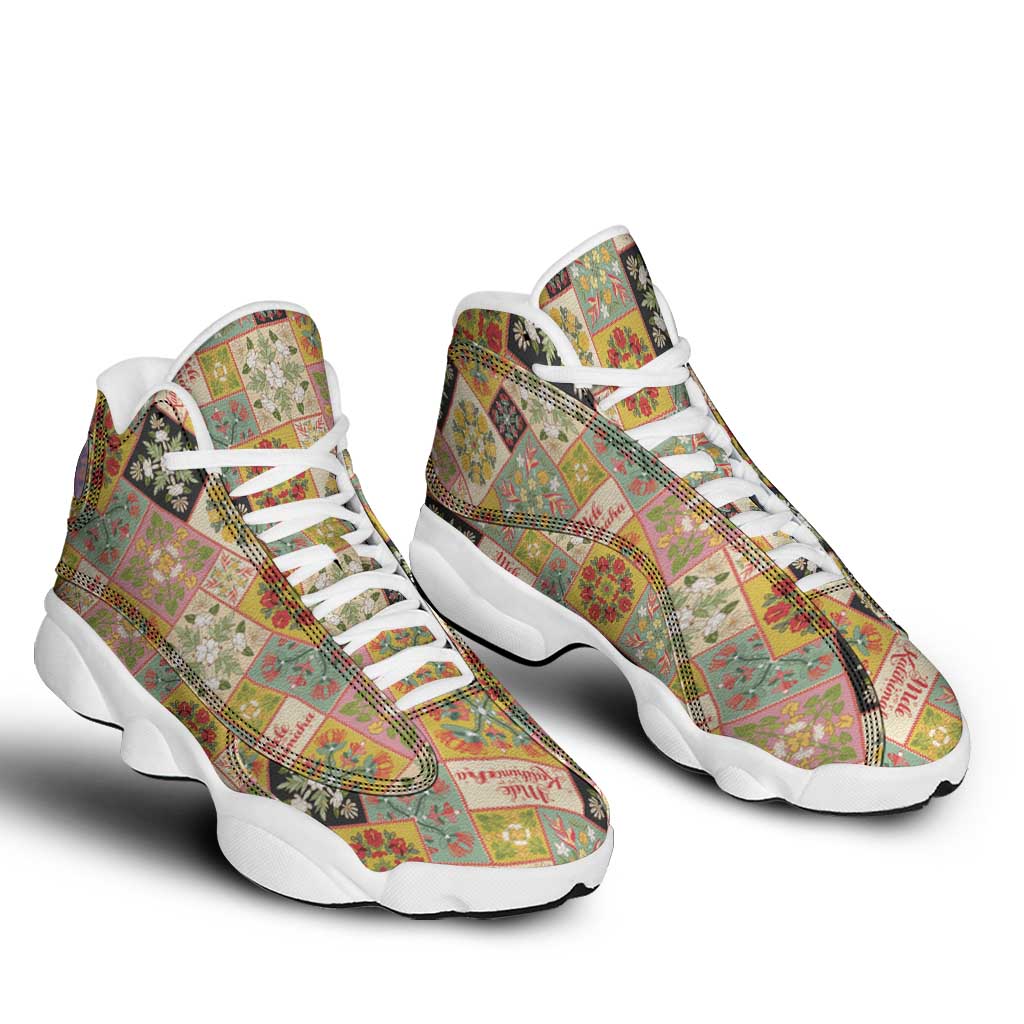 Mele Kalikimaka Hawaii Christmas Sneakers J13 Melemele Mama Seamless Floral Motif LT9 - Polynesian Pride