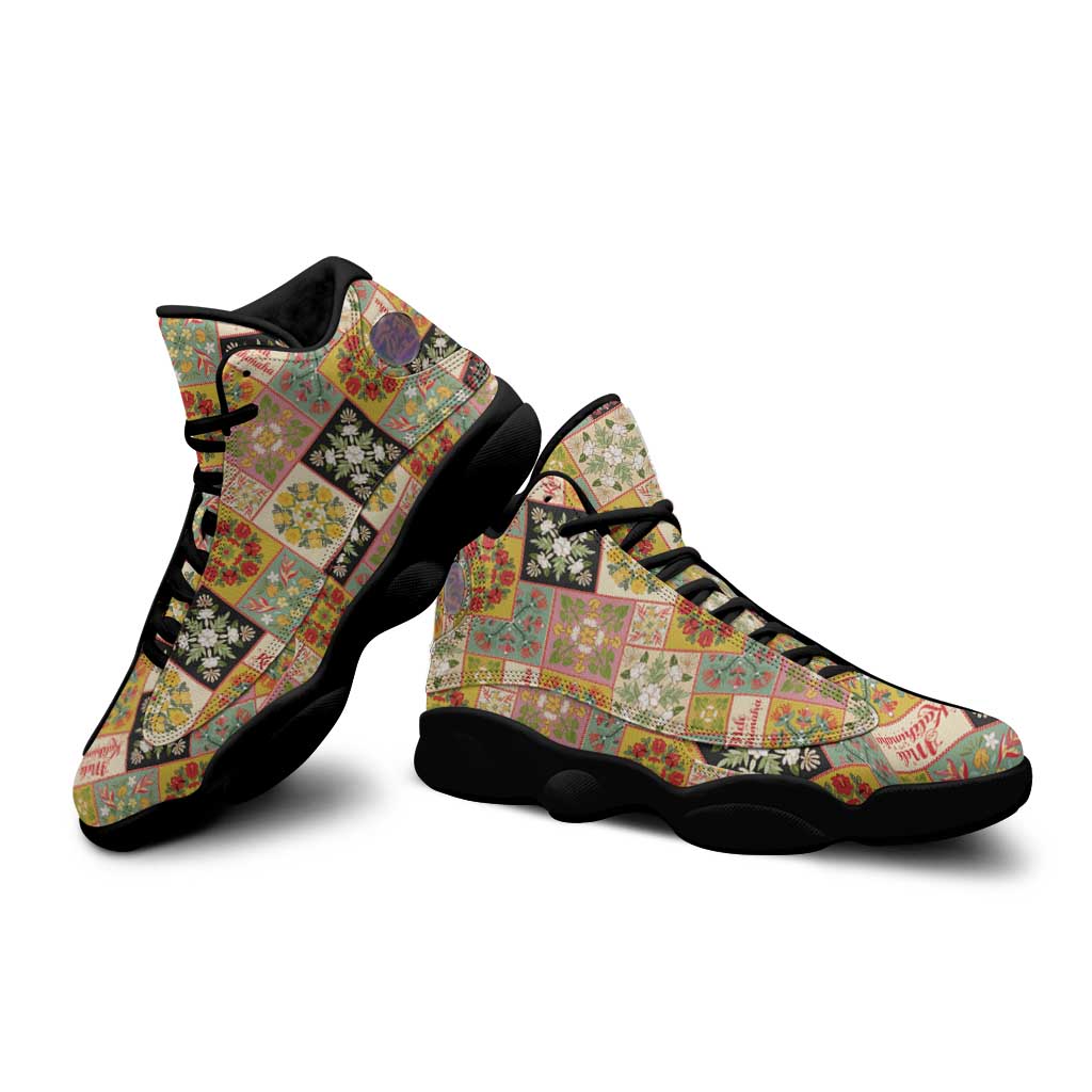 Mele Kalikimaka Hawaii Christmas Sneakers J13 Melemele Mama Seamless Floral Motif LT9 - Polynesian Pride