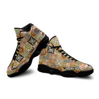 Mele Kalikimaka Hawaii Christmas Sneakers J13 Melemele Mama Seamless Floral Motif LT9 - Polynesian Pride