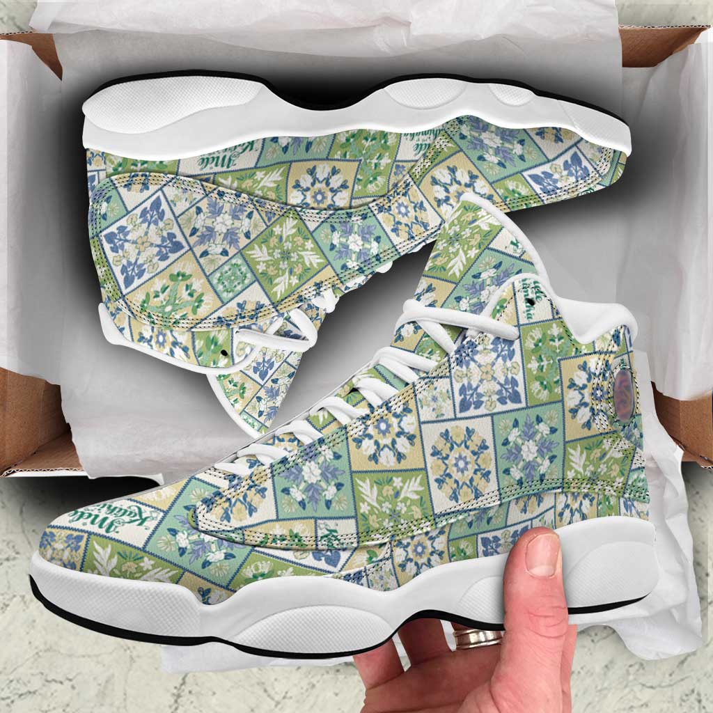 Mele Kalikimaka Hawaii Christmas Sneakers J13 Omaomao Seamless Floral Motif LT9 Green - Polynesian Pride