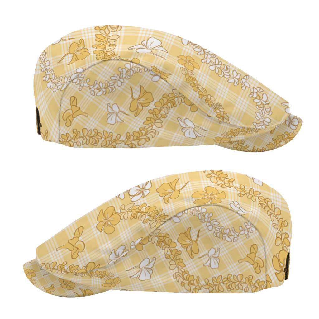 Melemele Aloha Hawaii Jeff Hat Plumeria Lei With Palaka Motif - Polynesian Pride