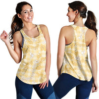 Melemele Aloha Hawaii Women Racerback Tank Plumeria Lei With Palaka Motif LT14 - Polynesian Pride