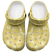 Melemele Hawaii Breadfruit Palaka Motifs Clogs Shoes LT14 Yellow - Polynesian Pride