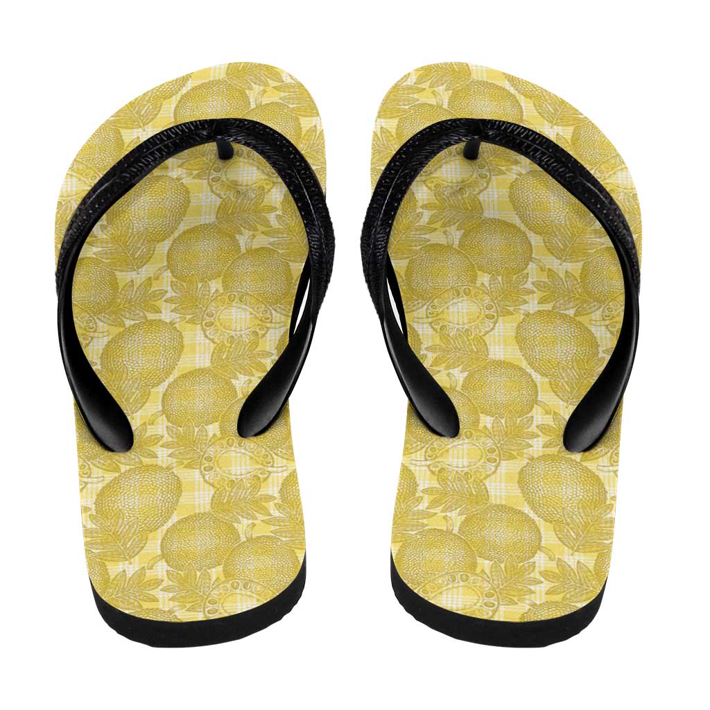 Melemele Hawaii Breadfruit Palaka Motifs Flip Flops LT14 - Polynesian Pride
