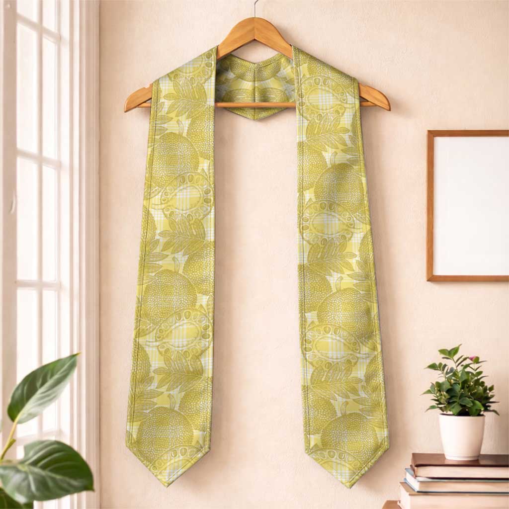 Melemele Hawaii Breadfruit Palaka Motifs Graduation Stole LT14 One Size Yellow - Polynesian Pride