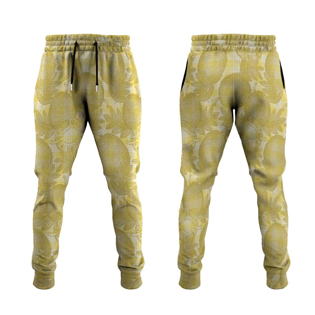 Melemele Hawaii Breadfruit Palaka Motifs Jogger Pants LT14 Yellow - Polynesian Pride