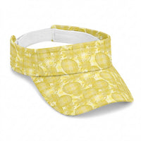 Melemele Hawaii Breadfruit Palaka Motifs Sun Visor Cap LT14 Universal Fit Yellow - Polynesian Pride