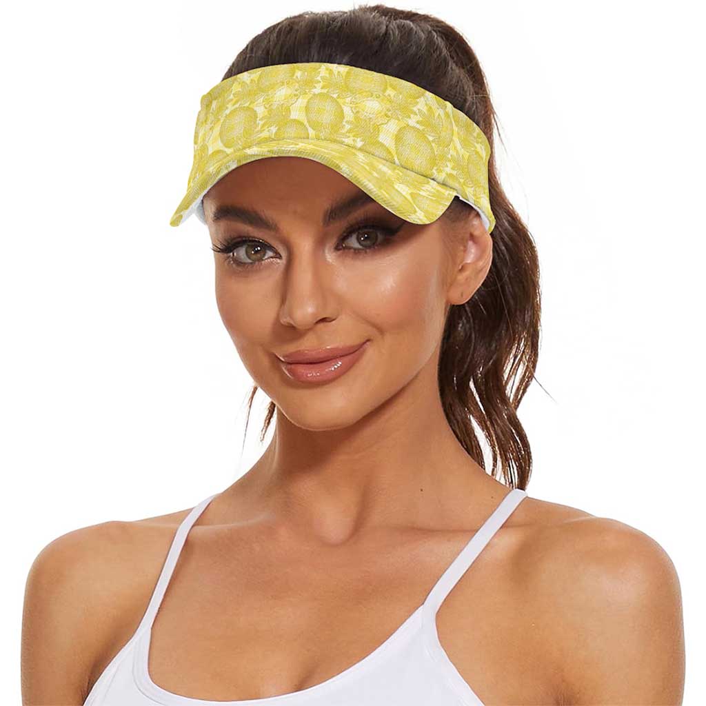 Melemele Hawaii Breadfruit Palaka Motifs Sun Visor Cap LT14 - Polynesian Pride