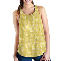 Melemele Hawaii Breadfruit Palaka Motifs Women Racerback Tank LT14 - Polynesian Pride