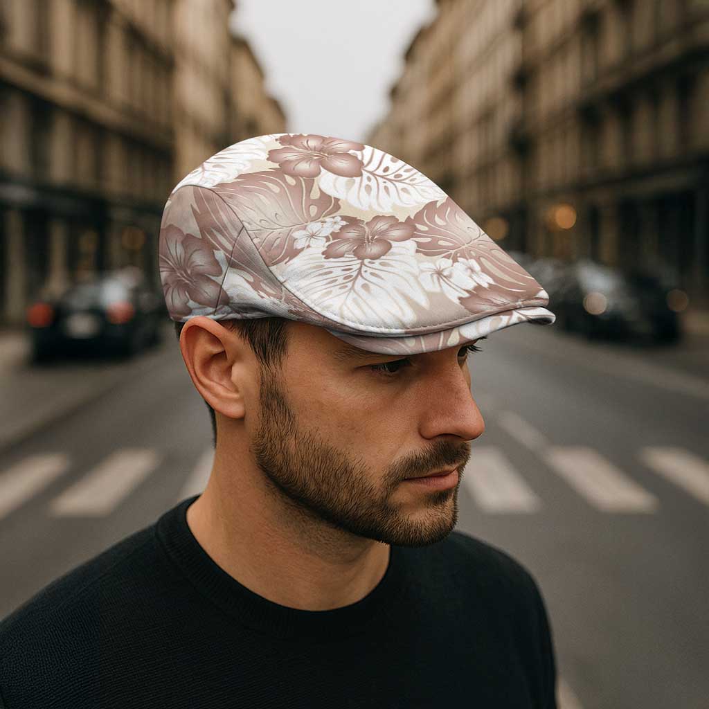 Mocha Mousse Aloha Hawaii Jeff Hat Monstera Hibiscus Plumeria Seamless Vibes - Polynesian Pride