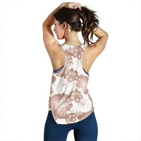 Mocha Mousse Aloha Hawaii Women Racerback Tank Monstera Hibiscus Plumeria Seamless Vibes LT14 - Polynesian Pride