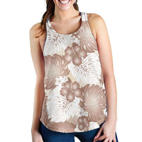 Mocha Mousse Aloha Hawaii Women Racerback Tank Monstera Hibiscus Plumeria Seamless Vibes LT14 - Polynesian Pride
