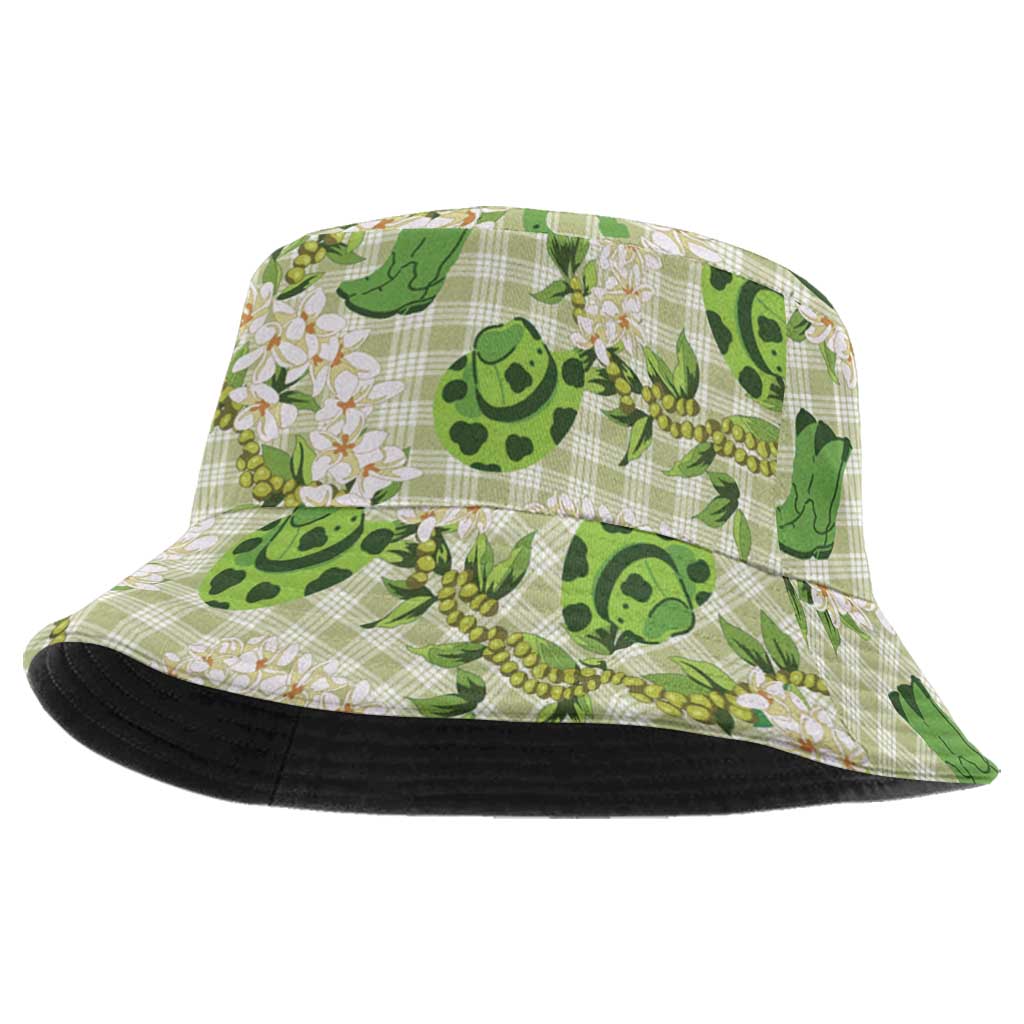 Mokihana Maile Ilima Leis Paniolo Palaka Bucket Hat Hawaiian Omaomo Ala Spirit LT9 One Size Green - Polynesian Pride
