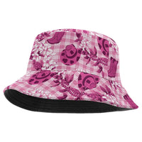 Mokihana Maile Ilima Leis Paniolo Palaka Bucket Hat Hawaiian Omaomo Ulaula Spirit LT9 One Size Pink - Polynesian Pride