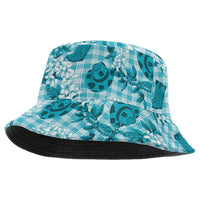 Mokihana Maile Ilima Leis Paniolo Palaka Bucket Hat Hawaiian Polu Opa Spirit LT9 One Size Turquoise - Polynesian Pride