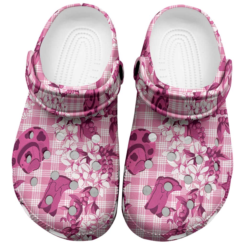 Mokihana Maile Ilima Leis Paniolo Palaka Clogs Shoes Hawaiian Omaomo Ulaula Spirit LT9 Pink - Polynesian Pride
