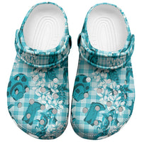 Mokihana Maile Ilima Leis Paniolo Palaka Clogs Shoes Hawaiian Polu Opa Spirit LT9 Turquoise - Polynesian Pride