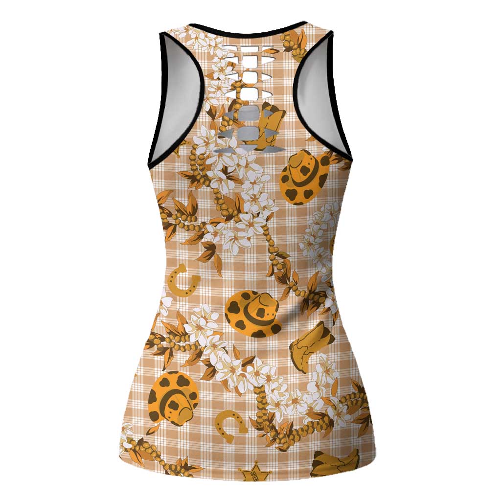 Mokihana Maile Ilima Leis Paniolo Palaka Hollow Tank Top Hawaiian Kula Spirit LT9 - Polynesian Pride