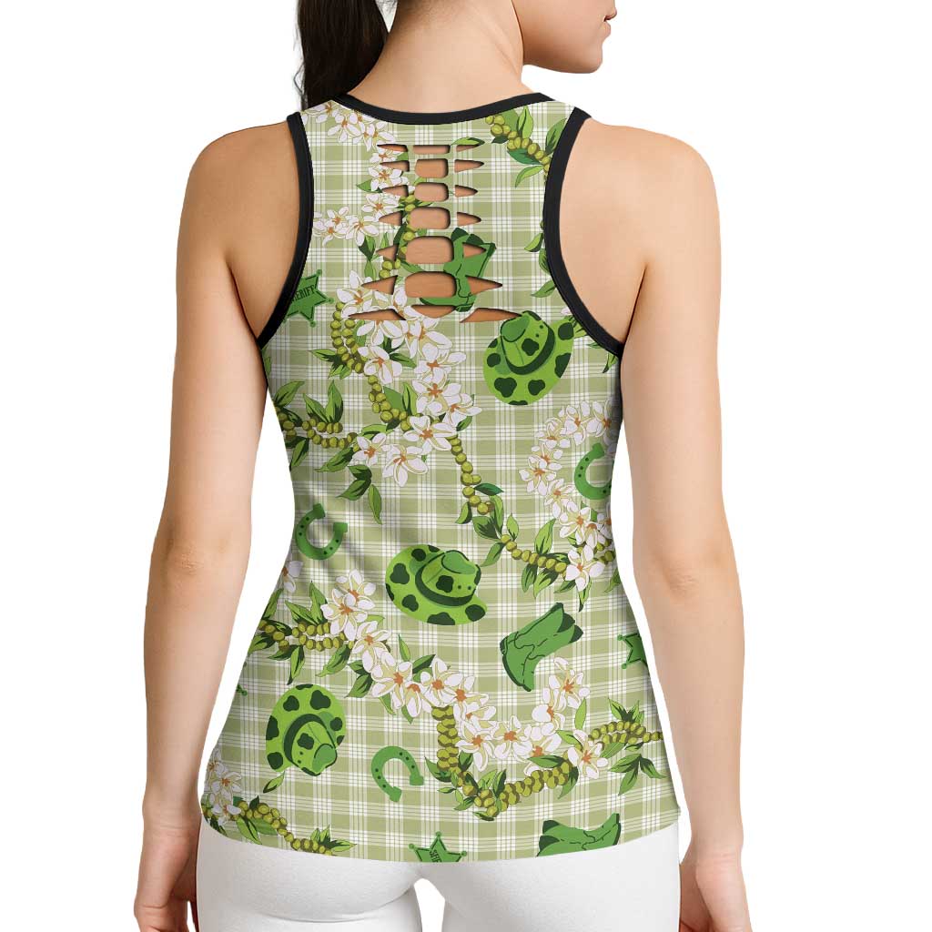 Mokihana Maile Ilima Leis Paniolo Palaka Hollow Tank Top Hawaiian Omaomo Ala Spirit LT9 - Polynesian Pride