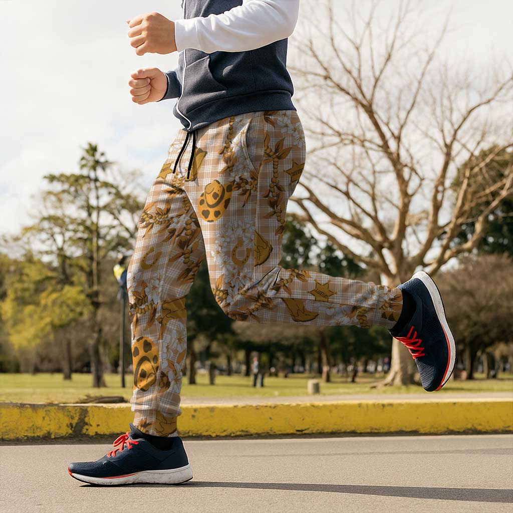 Mokihana Maile Ilima Leis Paniolo Palaka Jogger Pants Hawaiian Kula Spirit - Polynesian Pride