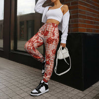Mokihana Maile Ilima Leis Paniolo Palaka Jogger Pants Hawaiian Ulaula Spirit - Polynesian Pride