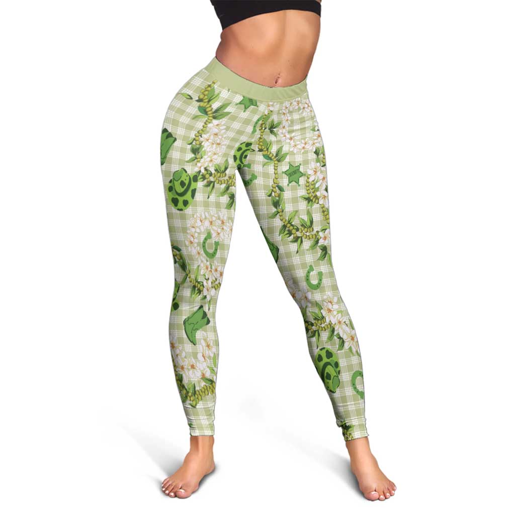 Mokihana Maile Ilima Leis Paniolo Palaka Leggings Hawaiian Omaomo Ala Spirit LT9 - Polynesian Pride