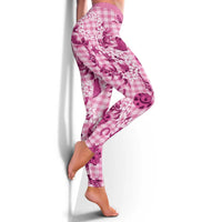 Mokihana Maile Ilima Leis Paniolo Palaka Leggings Hawaiian Omaomo Ulaula Spirit LT9 - Polynesian Pride