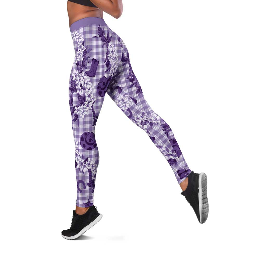 Mokihana Maile Ilima Leis Paniolo Palaka Leggings Hawaiian Poni Spirit - Polynesian Pride