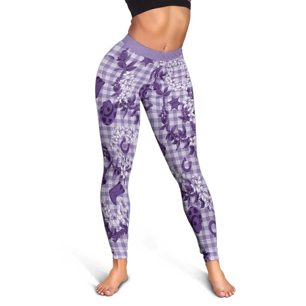 Mokihana Maile Ilima Leis Paniolo Palaka Leggings Hawaiian Poni Spirit - Polynesian Pride