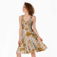 Mokihana Maile Ilima Leis Paniolo Palaka Midi Dress Hawaiian Kula Spirit LT9 - Polynesian Pride