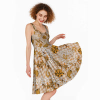 Mokihana Maile Ilima Leis Paniolo Palaka Midi Dress Hawaiian Kula Spirit LT9 - Polynesian Pride