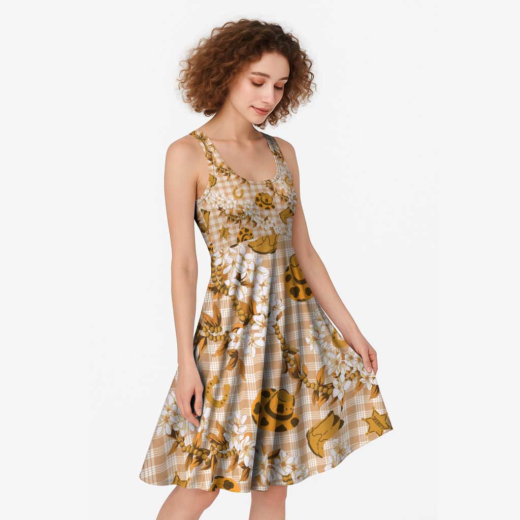 Mokihana Maile Ilima Leis Paniolo Palaka Midi Dress Hawaiian Kula Spirit LT9 - Polynesian Pride