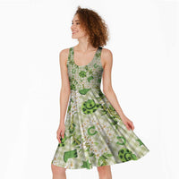 Mokihana Maile Ilima Leis Paniolo Palaka Midi Dress Hawaiian Omaomo Ala Spirit LT9 - Polynesian Pride