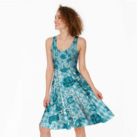 Mokihana Maile Ilima Leis Paniolo Palaka Midi Dress Hawaiian Polu Opa Spirit LT9 - Polynesian Pride