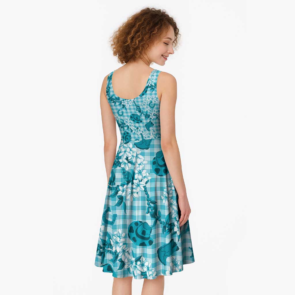 Mokihana Maile Ilima Leis Paniolo Palaka Midi Dress Hawaiian Polu Opa Spirit LT9 - Polynesian Pride