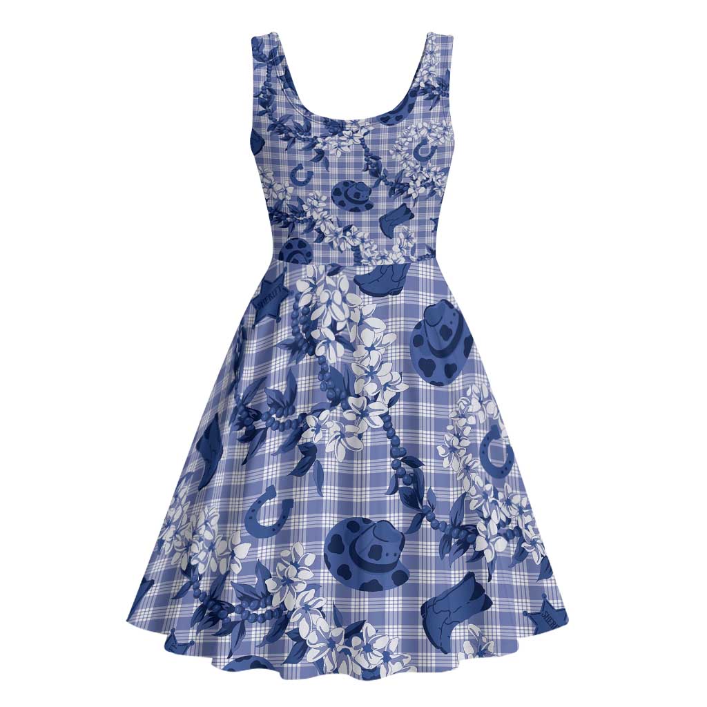 Mokihana Maile Ilima Leis Paniolo Palaka Midi Dress Hawaiian Polu Spirit LT9 - Polynesian Pride