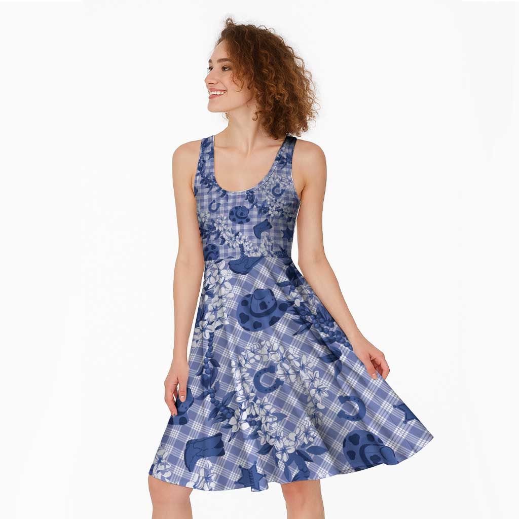 Mokihana Maile Ilima Leis Paniolo Palaka Midi Dress Hawaiian Polu Spirit LT9 - Polynesian Pride