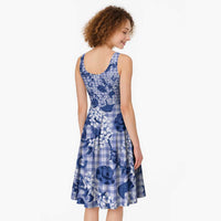 Mokihana Maile Ilima Leis Paniolo Palaka Midi Dress Hawaiian Polu Spirit LT9 - Polynesian Pride