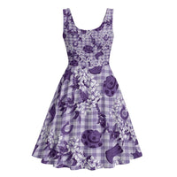 Mokihana Maile Ilima Leis Paniolo Palaka Midi Dress Hawaiian Poni Spirit LT9 - Polynesian Pride