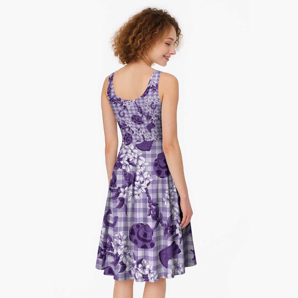 Mokihana Maile Ilima Leis Paniolo Palaka Midi Dress Hawaiian Poni Spirit LT9 - Polynesian Pride