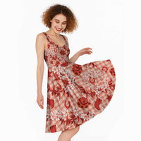 Mokihana Maile Ilima Leis Paniolo Palaka Midi Dress Hawaiian Ulaula Spirit LT9 - Polynesian Pride