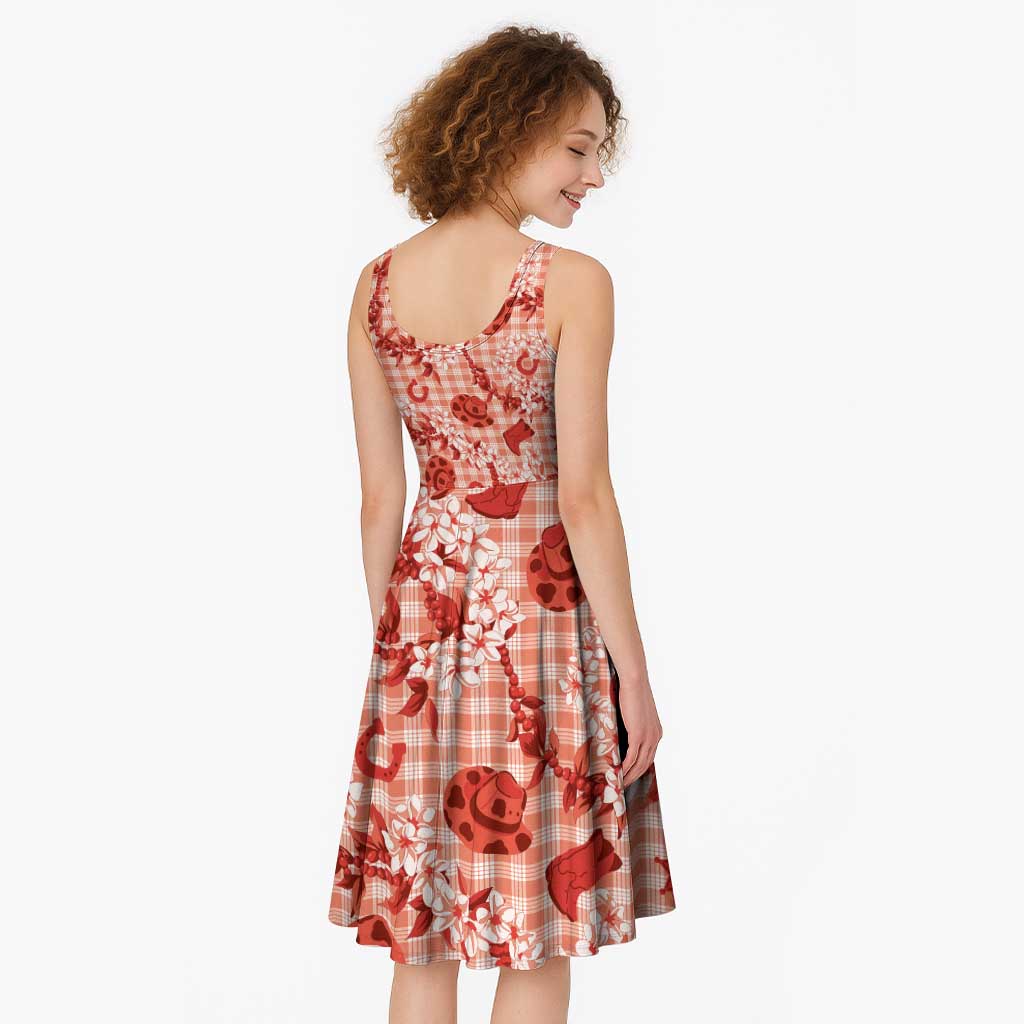 Mokihana Maile Ilima Leis Paniolo Palaka Midi Dress Hawaiian Ulaula Spirit LT9 - Polynesian Pride