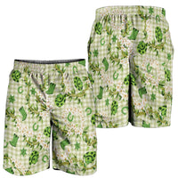 Mokihana Maile Ilima Leis Paniolo Palaka Shorts for Men Hawaiian Omaomo Ala Spirit LT9 - Polynesian Pride