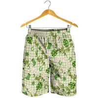 Mokihana Maile Ilima Leis Paniolo Palaka Shorts for Men Hawaiian Omaomo Ala Spirit LT9 - Polynesian Pride