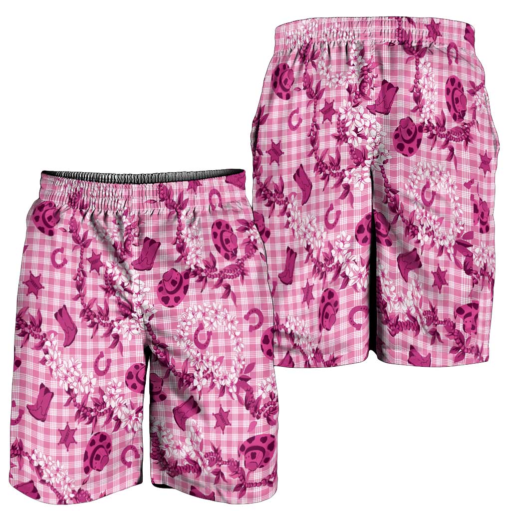 Mokihana Maile Ilima Leis Paniolo Palaka Shorts for Men Hawaiian Omaomo Ulaula Spirit LT9 - Polynesian Pride