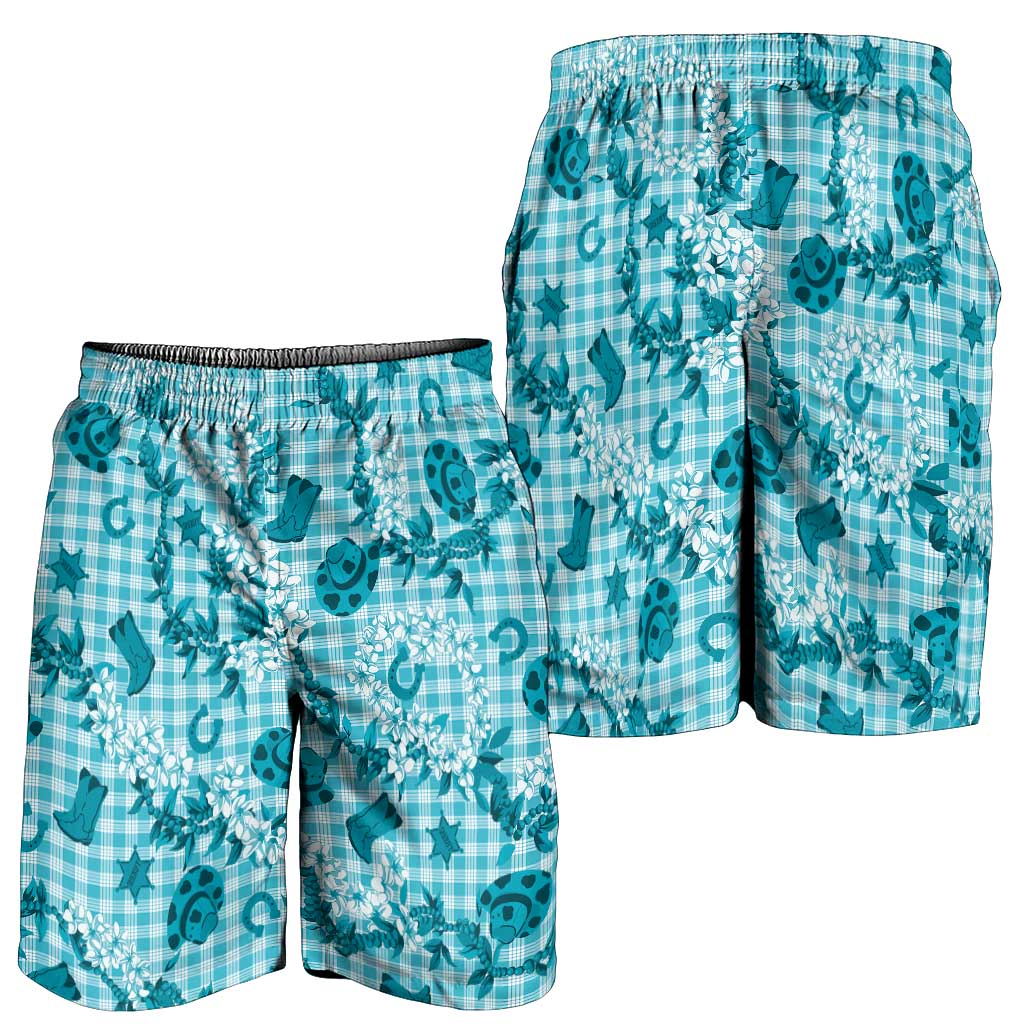 Mokihana Maile Ilima Leis Paniolo Palaka Shorts for Men Hawaiian Polu Opa Spirit LT9 - Polynesian Pride