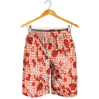 Mokihana Maile Ilima Leis Paniolo Palaka Shorts for Men Hawaiian Ulaula Spirit LT9 - Polynesian Pride