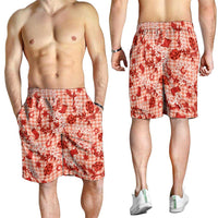 Mokihana Maile Ilima Leis Paniolo Palaka Shorts for Men Hawaiian Ulaula Spirit LT9 - Polynesian Pride
