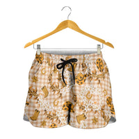 Mokihana Maile Ilima Leis Paniolo Palaka Shorts for Women Hawaiian Kula Spirit LT9 - Polynesian Pride