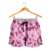 Mokihana Maile Ilima Leis Paniolo Palaka Shorts for Women Hawaiian Omaomo Ulaula Spirit LT9 - Polynesian Pride
